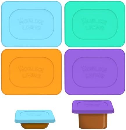 MORLIKE LIVING Baby Food Storage Covers Fit Gerber Tubs, 4 Pack by MORLIKELIVING