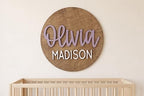 Custom Round Nursery Name Sign, Personalized 3D Baby Name Announcement Sign - Image 4
