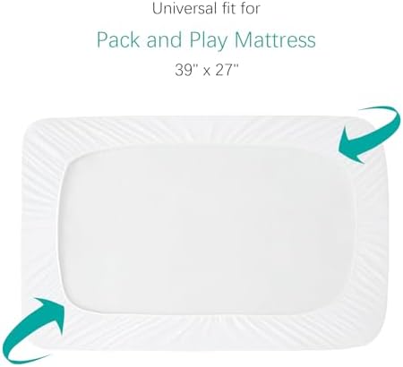 Pack and Play Sheets Fitted 2 Waterproof Mattress Protector Pad Cover - Image 4