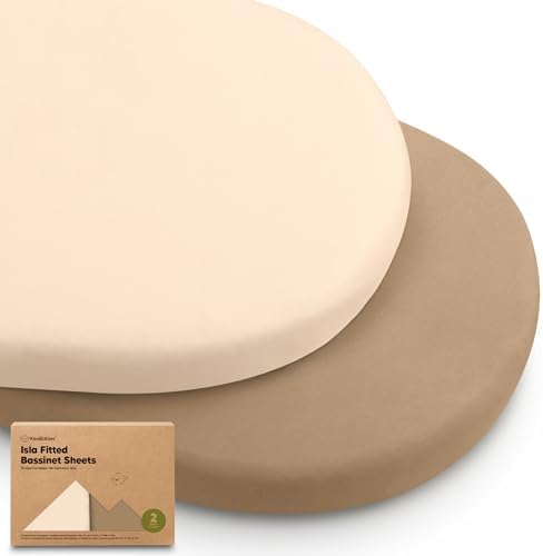 2-Pack Baby Bassinet Sheets Girl, 33x17 Bedside Sheets by KeaBabies