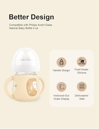 4-Pack Silicone Sleeves for Philips Avent Glass Bottles 4 oz - Image 2