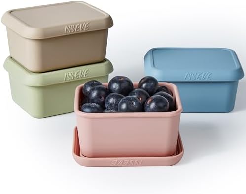 ISSEVE 4Pack 8oz Silicone Snack Containers by ISSEVE