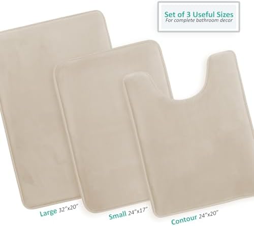 Clara Clark Bathroom Rugs, Velvet Memory Foam Bath Mat, Non-Slip Bath Rugs - Image 3