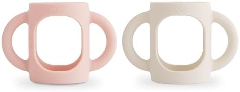 mushie Silicone Baby Bottle Handles 2-Pack | Fits 4 oz & 8 oz Narrow, Wide Neck by mushie