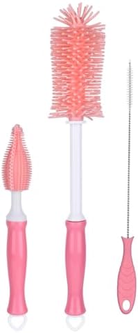 3 in 1 Silicone Bottle Brush Set, Baby Bottle Cleaning Kit by Unknown
