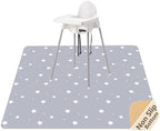 Splat Mat for Under High Chair, Waterproof Washable High Chair Floor Mat by WOMUMON