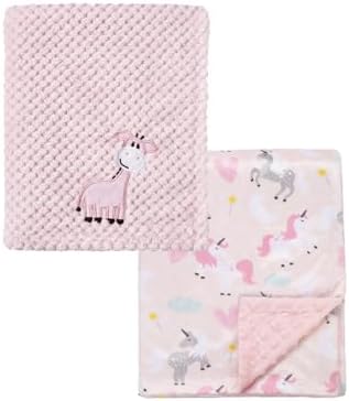 CREVENT 2Pcs 30''X40'' Cute Cozy Fluffy Warm Baby Blankets by CREVENT