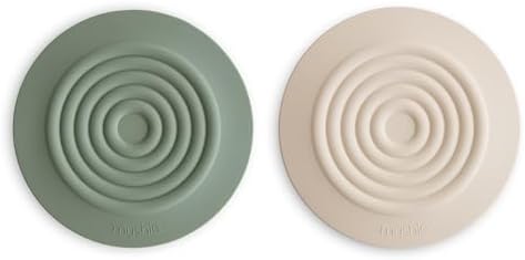 mushie Silicone Drain Stopper 2-Pack | 5.5 inch Diameter Bathtub Flat Suction by mushie