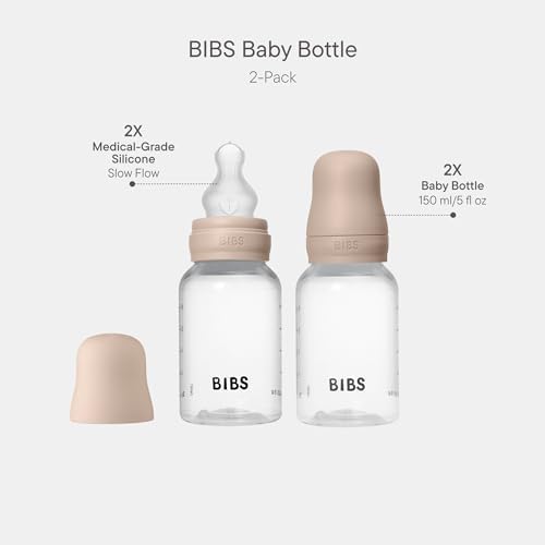 BIBS Plastic Baby Bottle, 150 ml, Silicone Nipple - Image 2