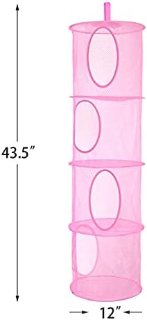 2Pcs Hanging Stuffed Animal Storage Hammock Net 4 Tiers - Image 3