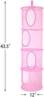 2Pcs Hanging Stuffed Animal Storage Hammock Net 4 Tiers - Image 3