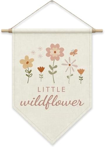 Girls Nursery Decor, Little Wildflower Pennant Hanger Banner by SHIEL-EVEN