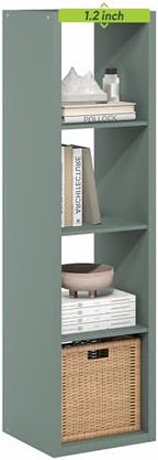 Furinno Cubicle Book Shelf, Vertical 4-Cube Bookshelf, Extra Thick Horizontally by Furinno-FitsYourSpaceFitsYourBudget