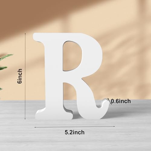 6 Inch White Wood Letters Unfinished Wood Letters - Image 2