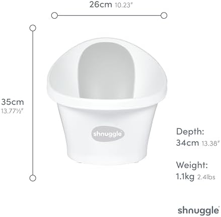Shnuggle Newborn Baby Bath | Built in Support Bump and Soft Backrest | Suitable - Image 5