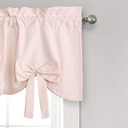 Lush Decor Melody Bow Valance Curtain 52" W x 18" L +3" Blush - Image 2