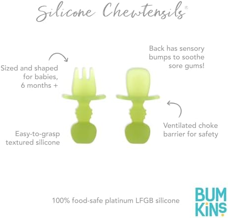 Bumkins Baby Utensils Set, Chewtensils Silicone Spoons - Image 5