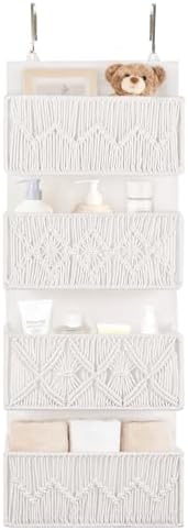 Dahey Over The Door Organizer Macrame Boho Hanging Back of Door Storage by Dahey