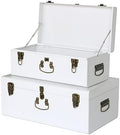 Vixdonos Decorative Metal Box Storage Trunks Set of 2 College Dorm Chest by Vixdonos