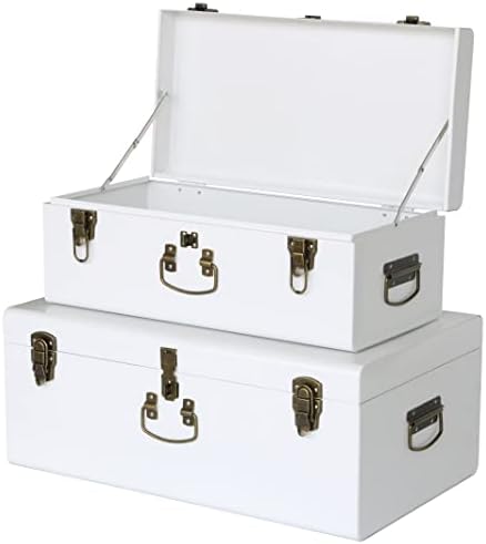Vixdonos Decorative Metal Box Storage Trunks Set of 2 College Dorm Chest by Vixdonos