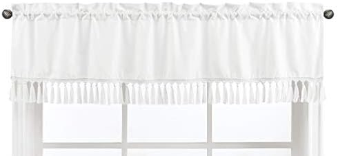 Sweet Jojo Designs White Boho Bohemian Window Treatment Valance by SweetJojoDesigns