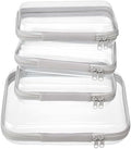 4 pcs Clear Zipper Pouches, Hard Shell Zipper Case, Toiletry Bag by WELPIRT