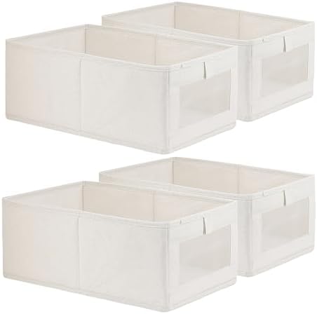 Fordonral 4 Pack Linen Storage Bins, Storage Containers by Fordonral