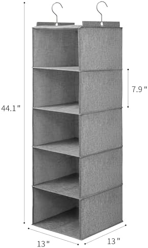 Large Hanging Sweater Organizer, 5 Shelf-1 d - Image 2