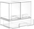 Vtopmart Clear Stackable Storage Drawers Set of 3, Plastic Organizer Bins by Vtopmart