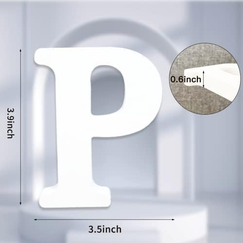 AOCEAN 4 Inch White Wood Letters Unfinished Wood Letter - Image 2
