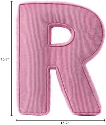 Pink Letter Plush Pillow, Letter Hugging Throw Pillows, Decorative Corduroy - Image 7