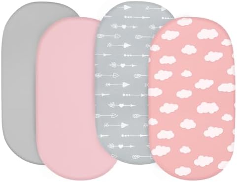 Baby Bassinet Sheets 4 Pack Compatible - Image 2