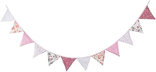 LOVENJOY Pink Floral 100% Cotton Bunting Banner - Image 2