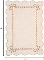 GarveeHome Scalloped Entryway Rug 2x3 Washable Front Door Bow Rug - Image 2