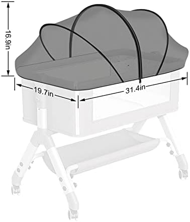 DUOMI Bassinet Cover with Two-Way Zipper, Portable Bassinet Mosquito Net Cover - Image 5