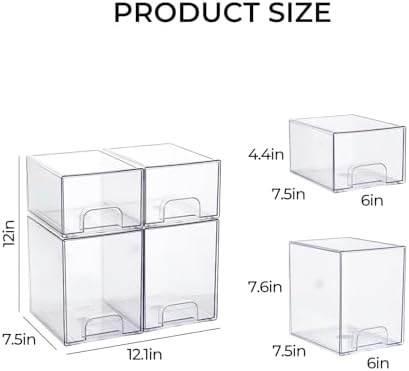 UFORU Baby Bottle Organizer, Stackable 4‑Pack Storage Drawers - Image 3