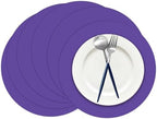 50 Pieces Purple Paper Place Mats Round Disposable Table Mats Purple Paper by Datyiiha