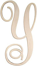 Cursive Wooden Letters Y for Wall Decor Large Wood Monogram Letters 14 Inch by Focal20Craft