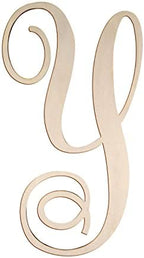 Cursive Wooden Letters Y for Wall Decor Large Wood Monogram Letters 14 Inch by Focal20Craft