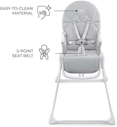 Kinderkraft BINCI Folding High Chair, Light Gray - Image 5