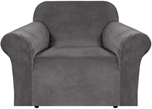 H.VERSAILTEX Stretch Velvet Armchair Cover Couch Covers 1 Cushion Chair by HVERSAILTEX