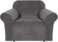 H.VERSAILTEX Stretch Velvet Armchair Cover Couch Covers 1 Cushion Chair by HVERSAILTEX