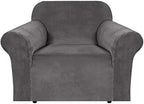 H.VERSAILTEX Stretch Velvet Armchair Cover Couch Covers 1 Cushion Chair by HVERSAILTEX