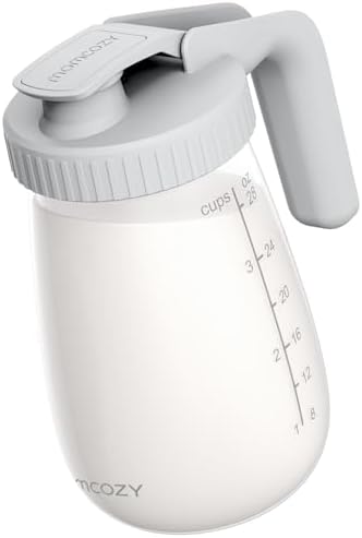 Momcozy Breast Milk Pitcher, Glass Storage Container Wide Mouth, 32oz Gray by Momcozy