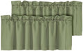 H.VERSAILTEX Blackout Kitchen Sage Green Curtain Valances, Short Window Valance by HVERSAILTEX