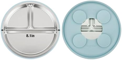 PandaEar 3 Pack Stainless Steel Baby Suction Plates, Divided Toddler Plate - Image 6