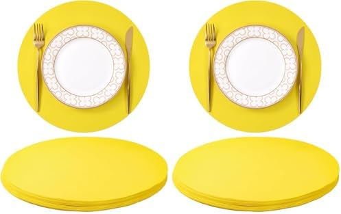 SHACOS 100 pcs Round Paper Placemats Disposable 13 inch Colored Paper by SHACOS