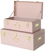 Vixdonos Decorative Metal Box Storage Trunks Set of 2 College Dorm Chest by Vixdonos