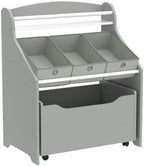 Humble Crew 3 in 1 Kids Bookshelf, Toy Organizer and Rolling Toy Box - Image 4