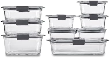 Rubbermaid Brilliance Glass Food Storage Containers, Leak-Proof by Rubbermaid